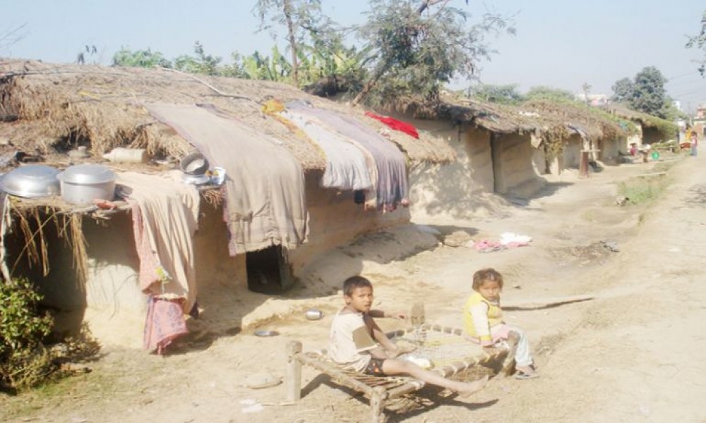 Inhabitants of freed Kamaiyas (bonded-labour) in Kailali district, Photo courtesy: Abhinash Dahit